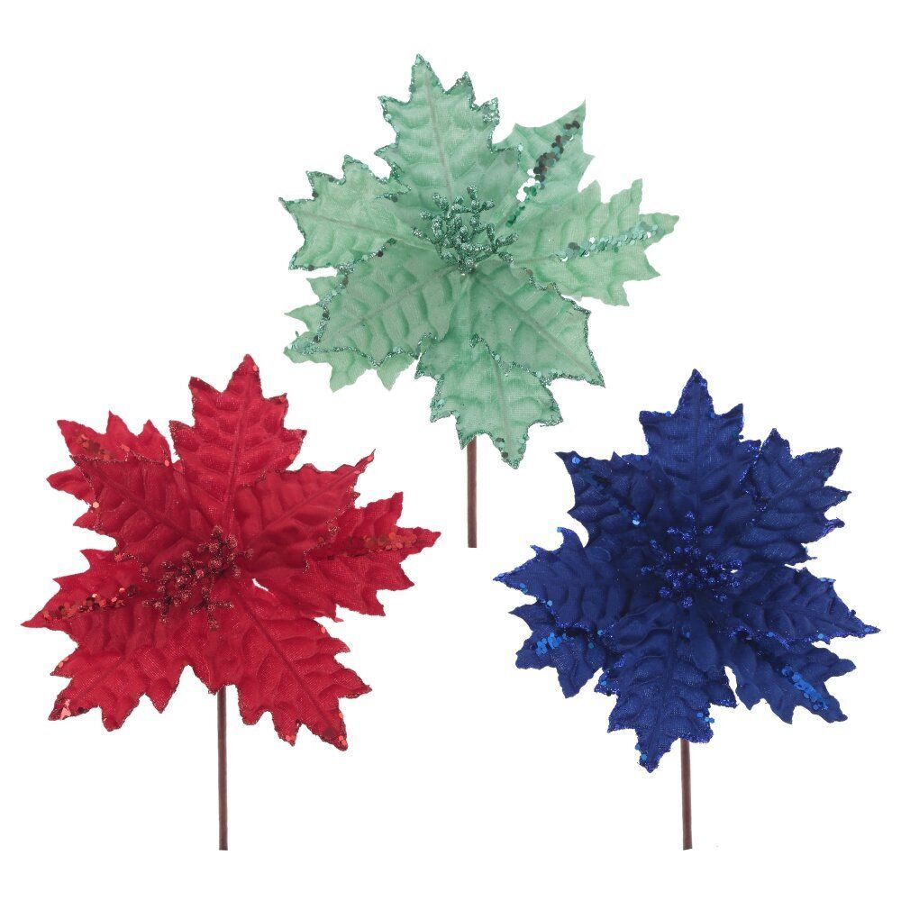 GAEM Цветок искусственный "Пуансеттия", L20 W20 H20 см, 3в.