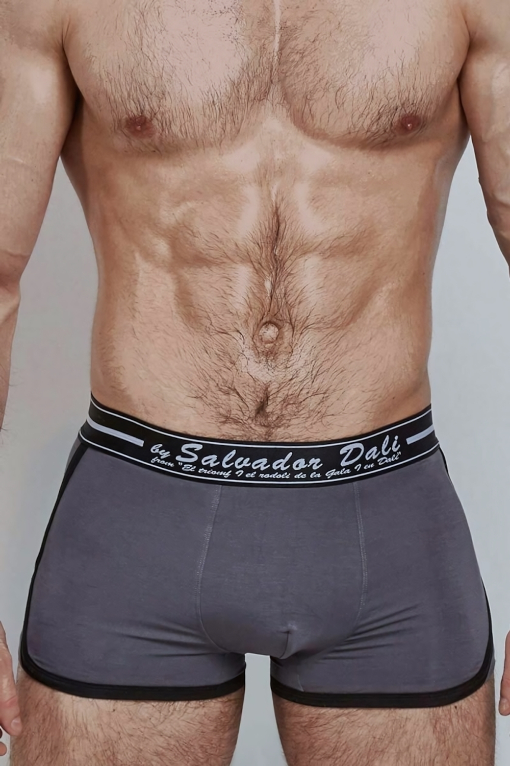 Мужские трусы-боксеры с контрастной обработкой края (Размер: M) (Цвет: серый)