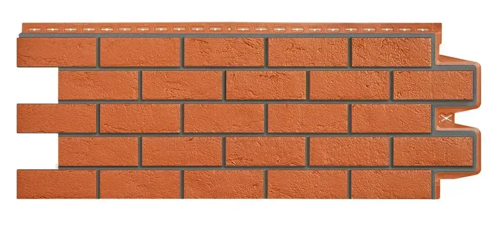 Фасадные панели GrandLine Состаренный кирпич Design Терракотовый со швом RAL 7006 0,39м2 0,995*0,390 м 1уп - 10шт