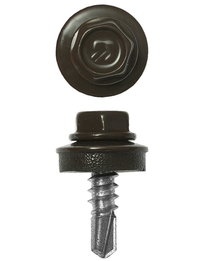 ЗУБР СКМ 8028, 25 х 5.5 мм, зем.-коричн., 1800 шт, кровельный саморез (4-300310-55-025-8028)