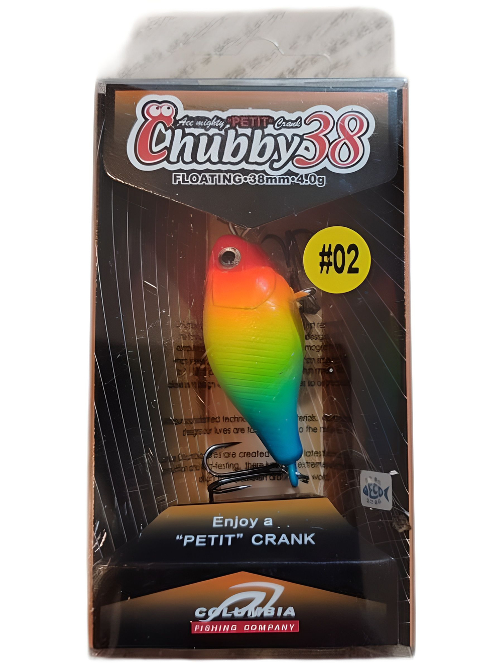 Воблер Columbia Chubby 38F цвет 02 для ловли жереха, голавля, форели и язя