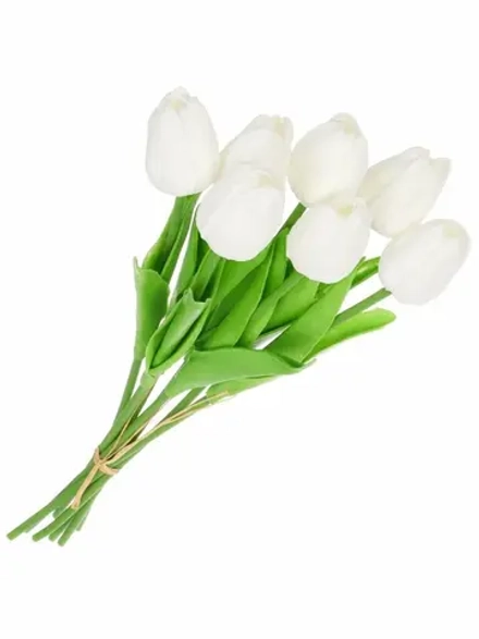Цветок искусственный "Тюльпан", h 34см, цв.белый 070,