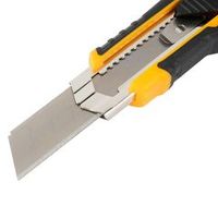 Нож монтажный 18 мм плоский стопор, в комплекте 3 лезвия INGCO