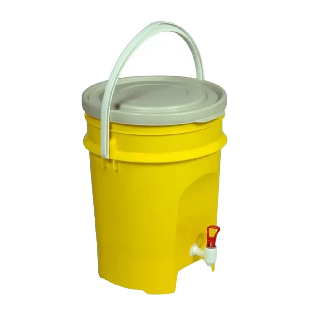 ЭМ-контейнер для замачивания и обеззараживания медицинских отходов Респект класс Б 15 л с краном для слива