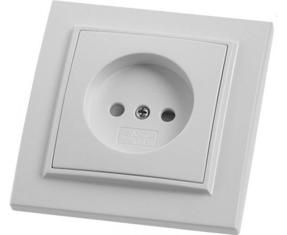 Розетка 1-местная б/з STEKKER, PST10-9009-01, 250В, 10А с защитной шторкой, серия Эрна, белый, 39049
