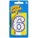 Свечи-цифры «Горошек» цветной двухсторонний рисунок, 7,6 см