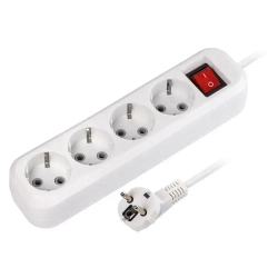 Удлинитель Smartbuy, 4 гнезда 7 м, 16А/3,5кВт с выкл. и заземлением ПВС 3х1,0 (SBE-16-4-07-ZS)