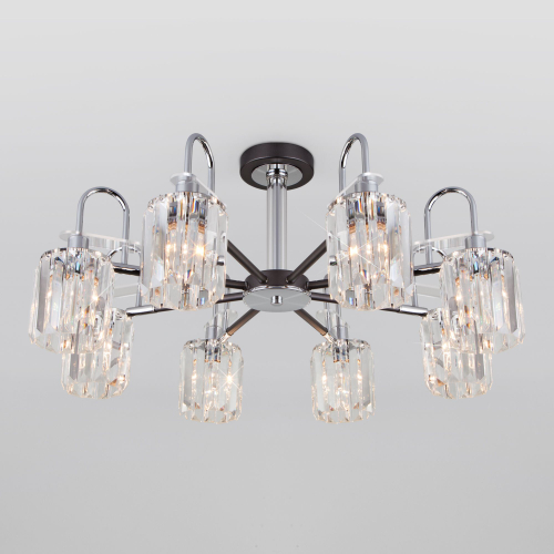 Умная потолочная люстра с хрусталем в стиле лофт 70090/8 графит