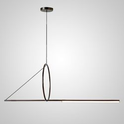 Подвесной светильник SUSPENSION CERCLE ET TRAIT – GRAPHITE SATINE L120