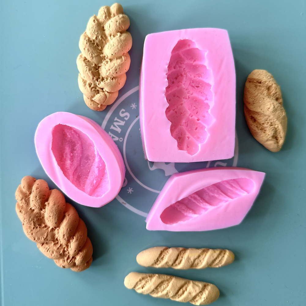 Молды силиконовые для творчества "Набор: Батон, Багет, Хала" / Форма для отливок из мыла, воска, гипса, эпоксидной смолы