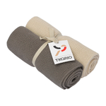 Набор из двух кухонных вязаных полотенец из коллекции essential, темно-серое/бежевое