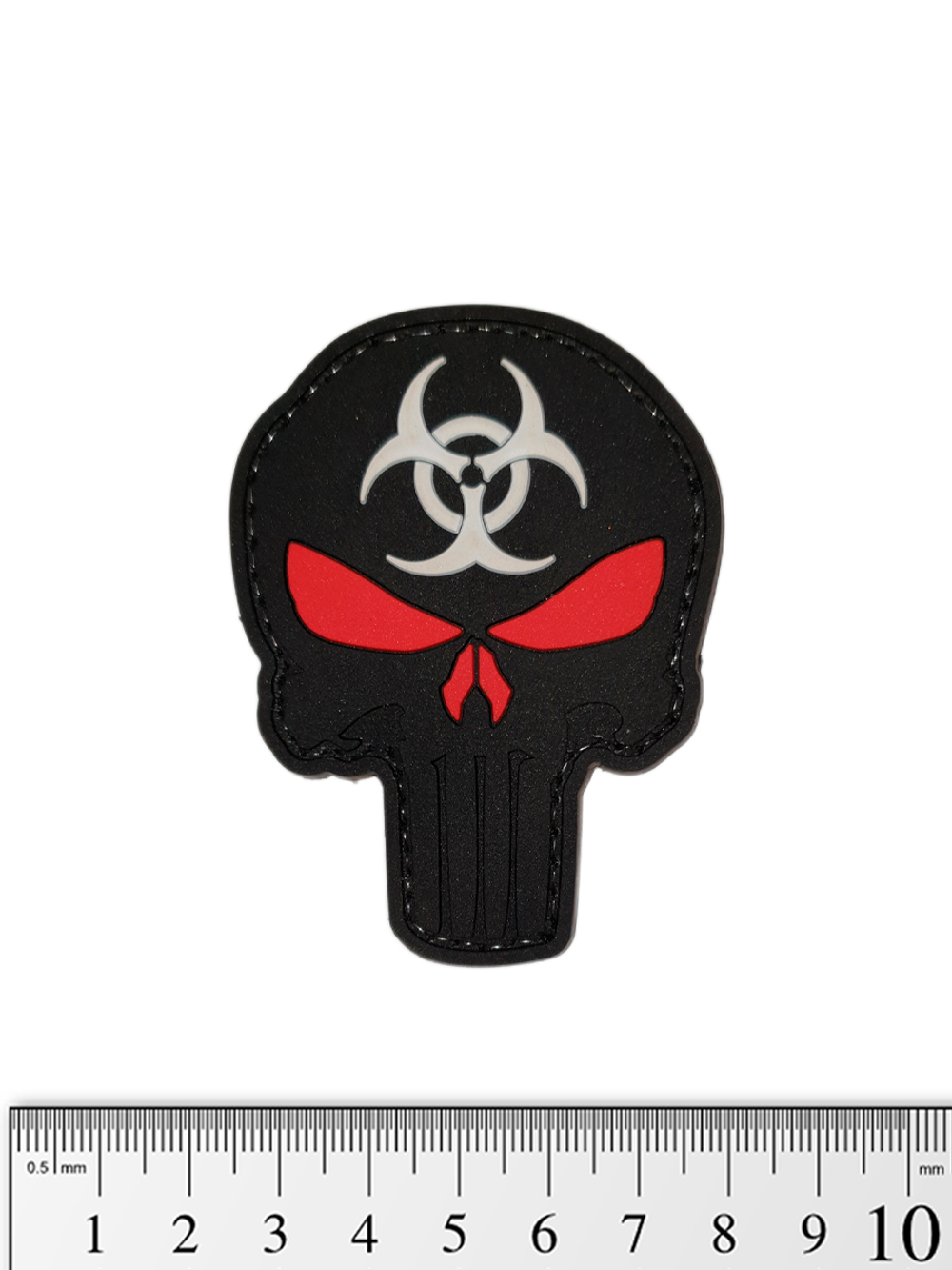 Шеврон Punisher Biohazard 3D PVC. Чёрный