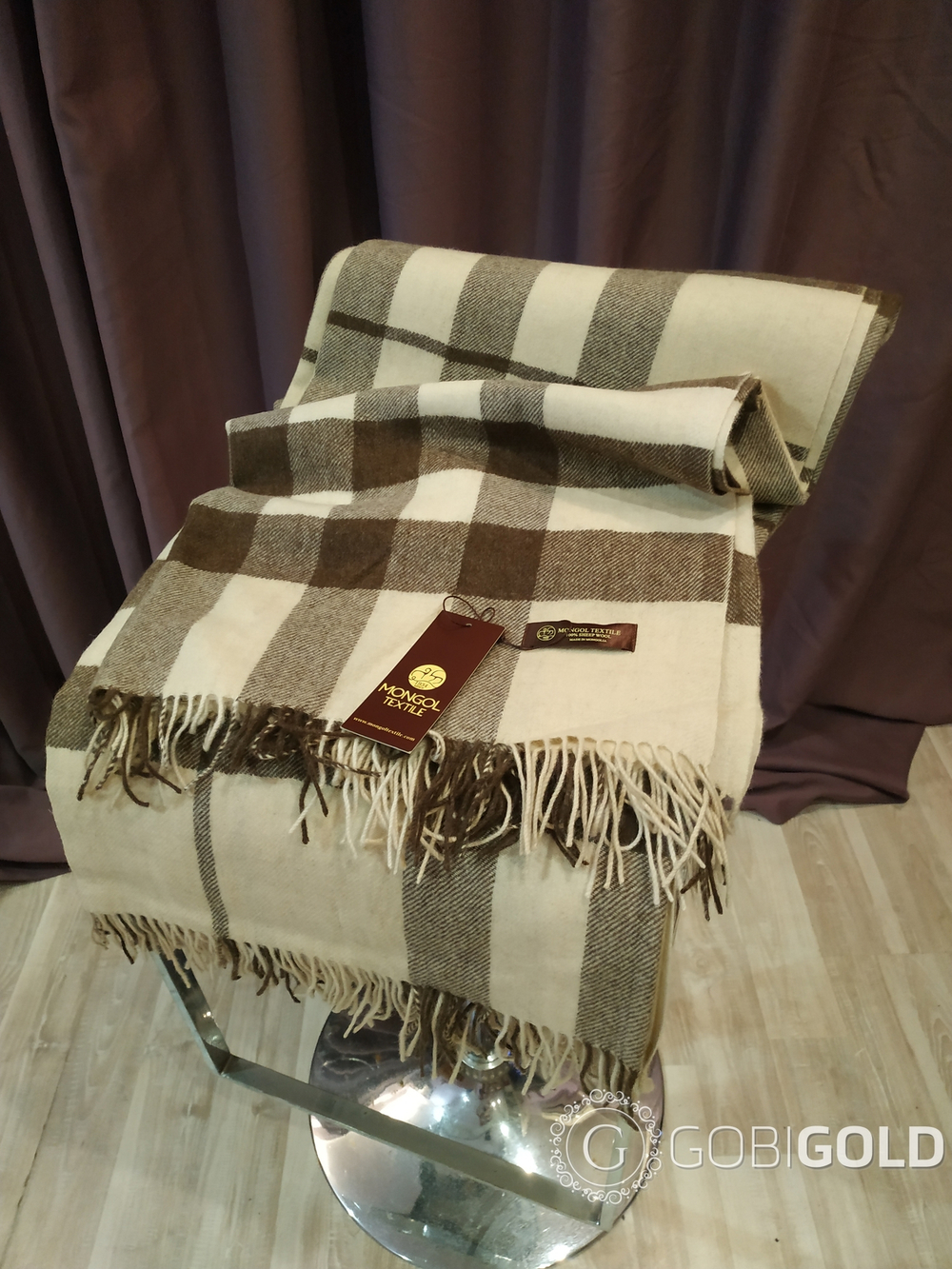 Плед из 100% овечьей шерсти 150x200 см. (MONGOLTEXTILE) - MT003(2)