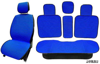 Накидки сидений ПОЛНЫЙ Coolpart MAXIMAL (к-т9пр) - JJ-91-BLBLU - Ткань черный/синий