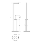 Туалетный ершик в комплекте с держателем туалетной бумаги WONZON & WOGHAND, Брашированное золото (WW-V4602-BG)
