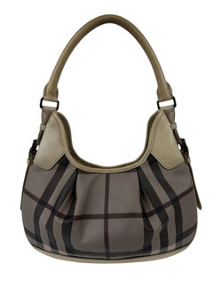 Сумка Burberry Smoked Check Coated Canvas Small Brooklyn Hobo Bag