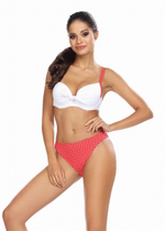 Раздельный купальник с элементами в горошек (Размер: 75I/38) (Цвет: красный с белым)
