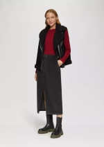 Юбка-миди-вельвет с разрезом