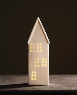 ZARA HOME КЕРАМИЧЕСКИЙ ОРНАМЕНТ В ФОРМЕ ДОМИКА НА РОЖДЕСТВЕНСКУЮ ТЕМАТИКУ