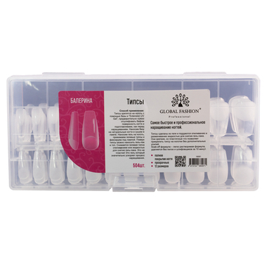 504шт Гелевые типсы (средняя балерина)