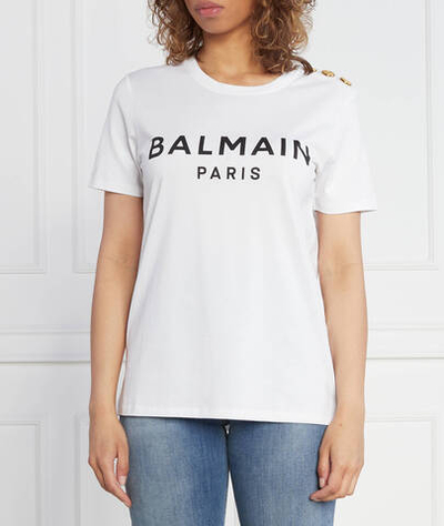 Футболка PRINTED Balmain - белый(BF1EF005 BB02)