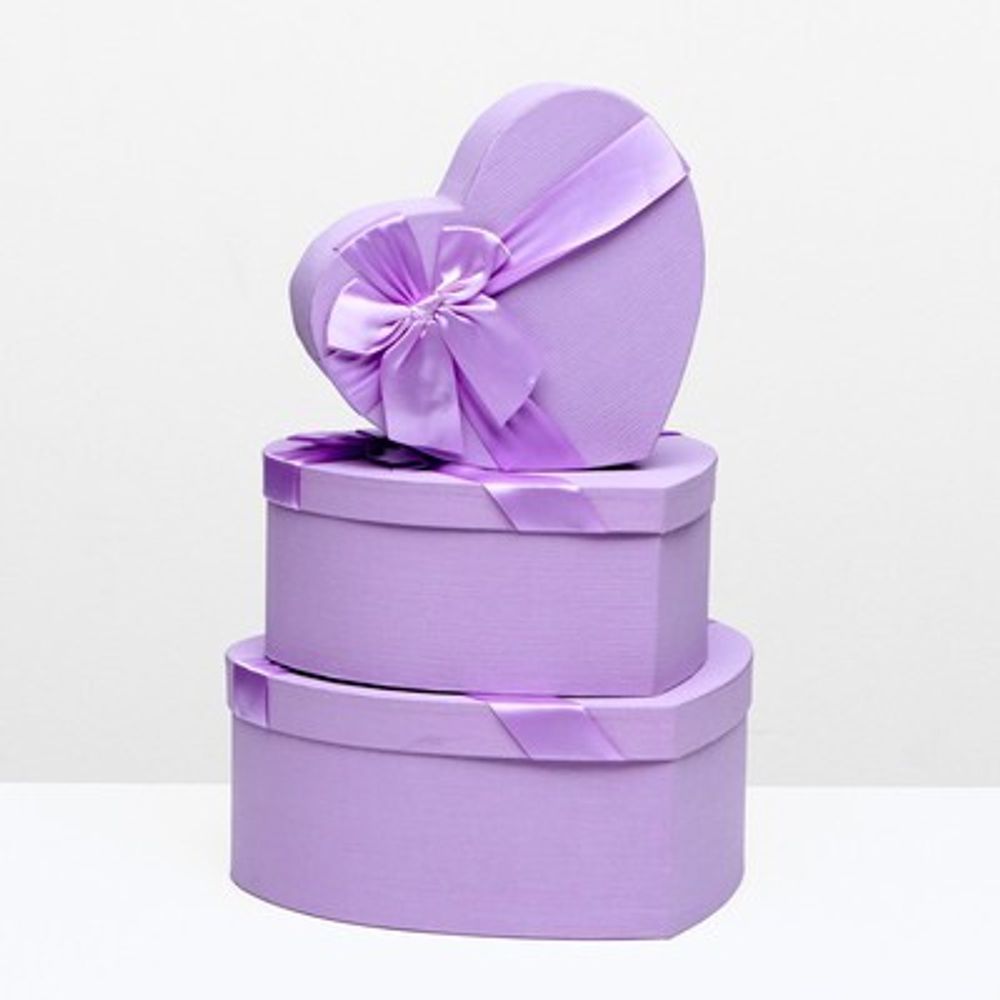 Коробка "Сердце" ФИОЛЕТОВЫЙ БАНТ 18*16*5