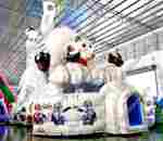 Большой надувной батут-горка "Мишка на севере"