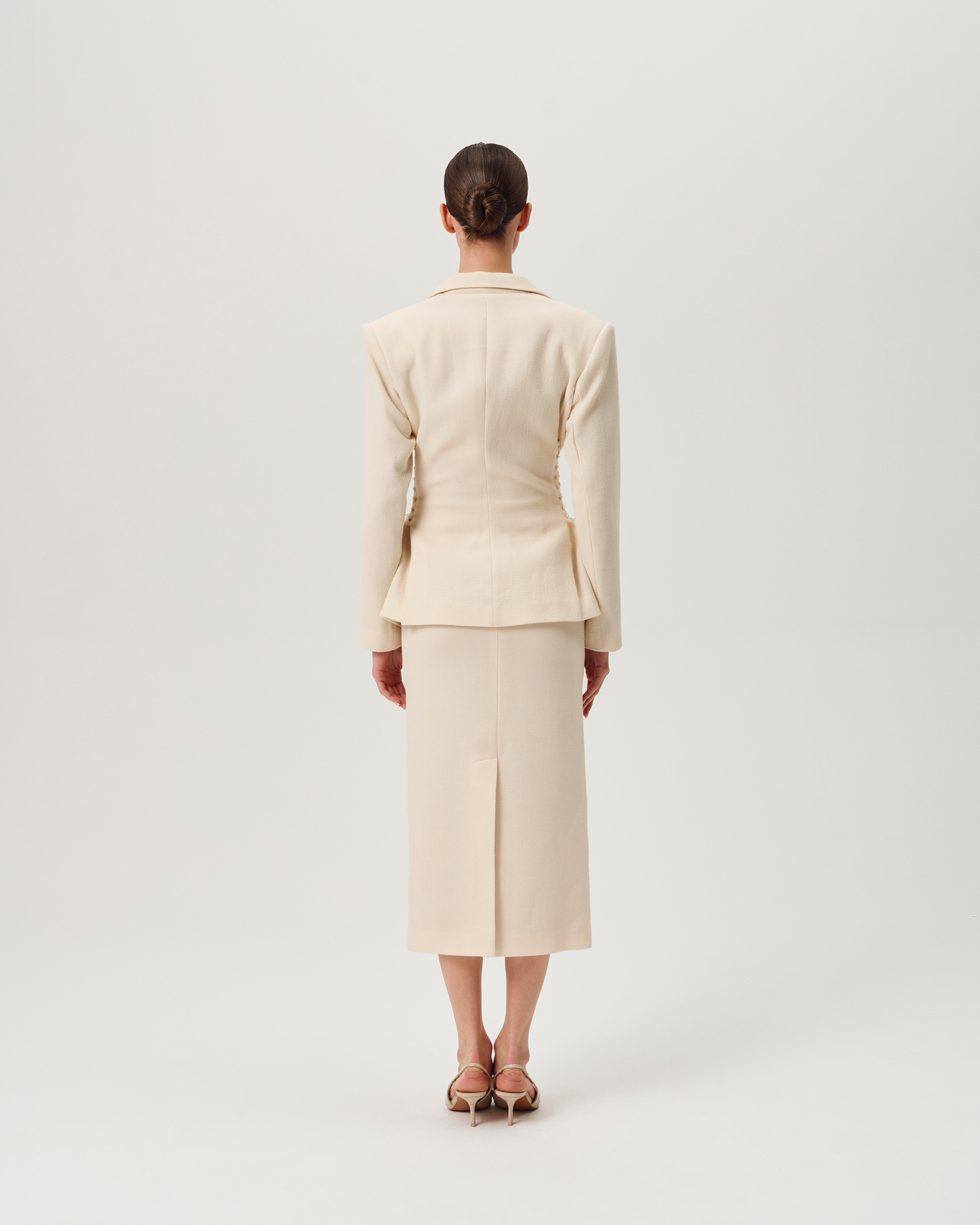 Жакет Croix  (круа) белый завязки на талии