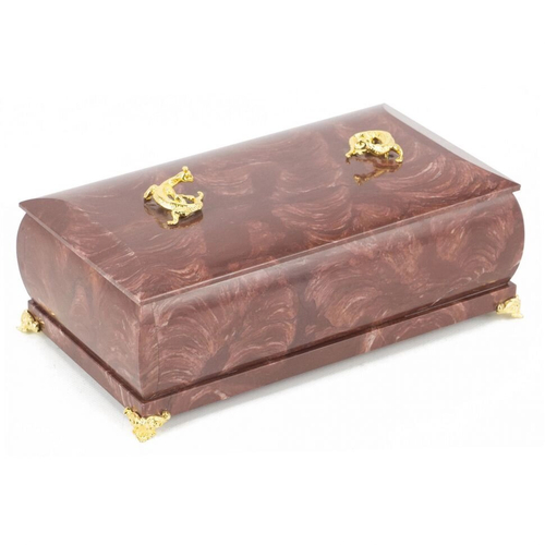 Шкатулка "Дуэт" камень лемезит 19х10х7 см