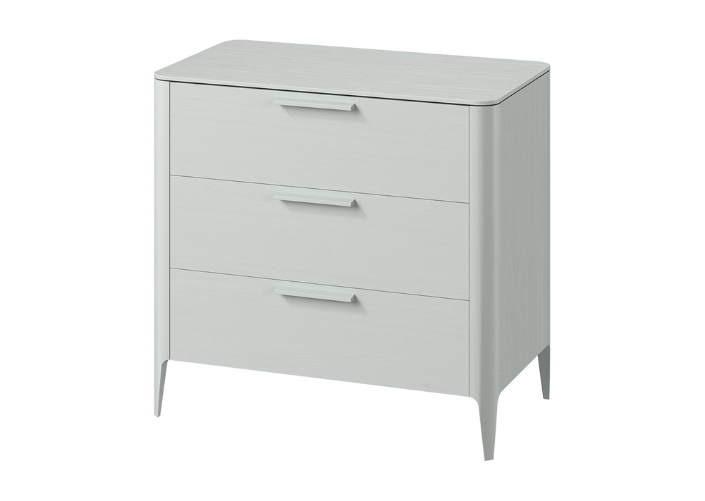 Комод Type oak 3 ящика ширина 90 см (светло-серый)