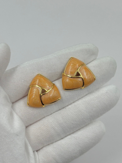 Серьги с бежевой эмалью Monet