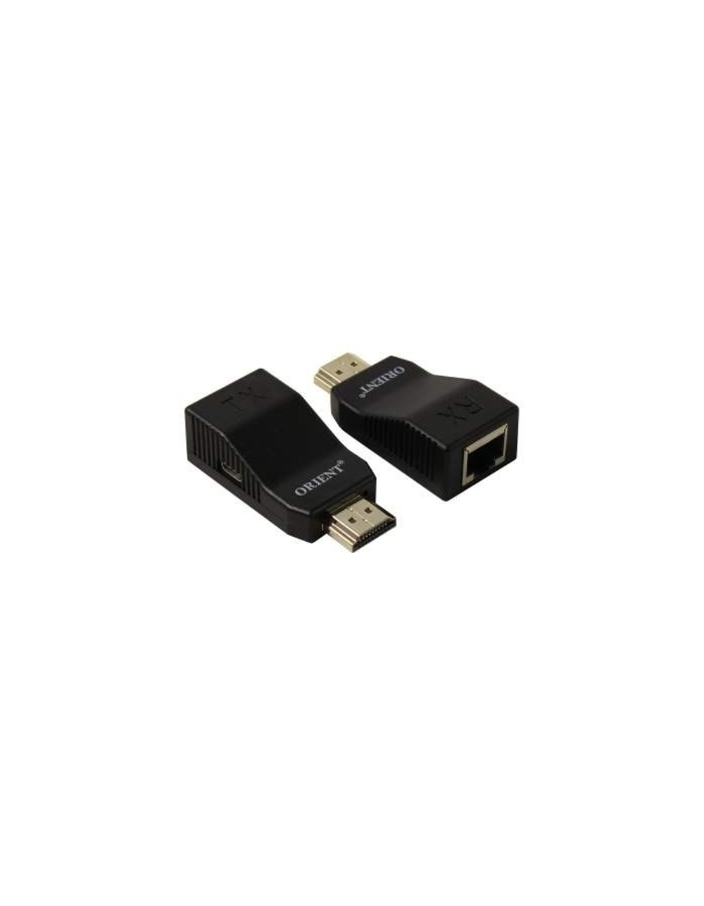 Конвертер сигнала ORIENT VE043, HDMI extender, удлинитель до 60 м по витой паре, HDMI 1.4, 1080p@60Hz / 3D, HDCP, подключается 1 кабель UTP Cat5e / 6, питание от USB, кабель питания в комплекте (31340)