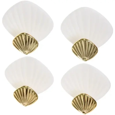 Крючки в наборе 4шт пластиковые на липкой основе «ЭДАЛЕН», цвет белый, нагрузка 2кг/6см