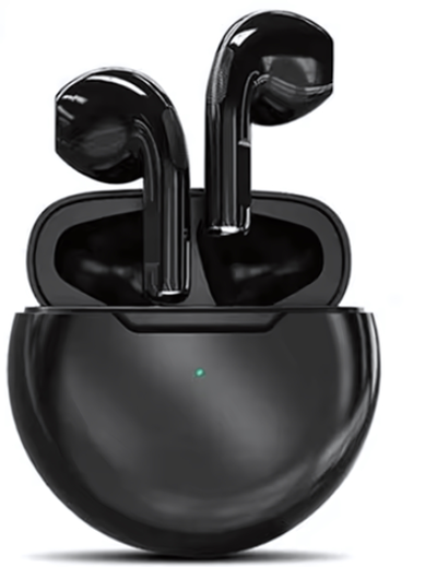 Bluetooth - гарнитура Pro 6, TWS вкладыши, BT5.0, 30/200mAh Black