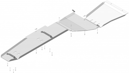 Защита алюминиевая 5 мм КПП, РК, Б Ford F-150 Super Crew 2010-2017 г.в. MOTODOR.30707
