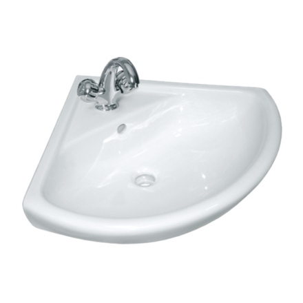 Умывальник "Элегия" угловой белый (645*460*135) (Rosa)