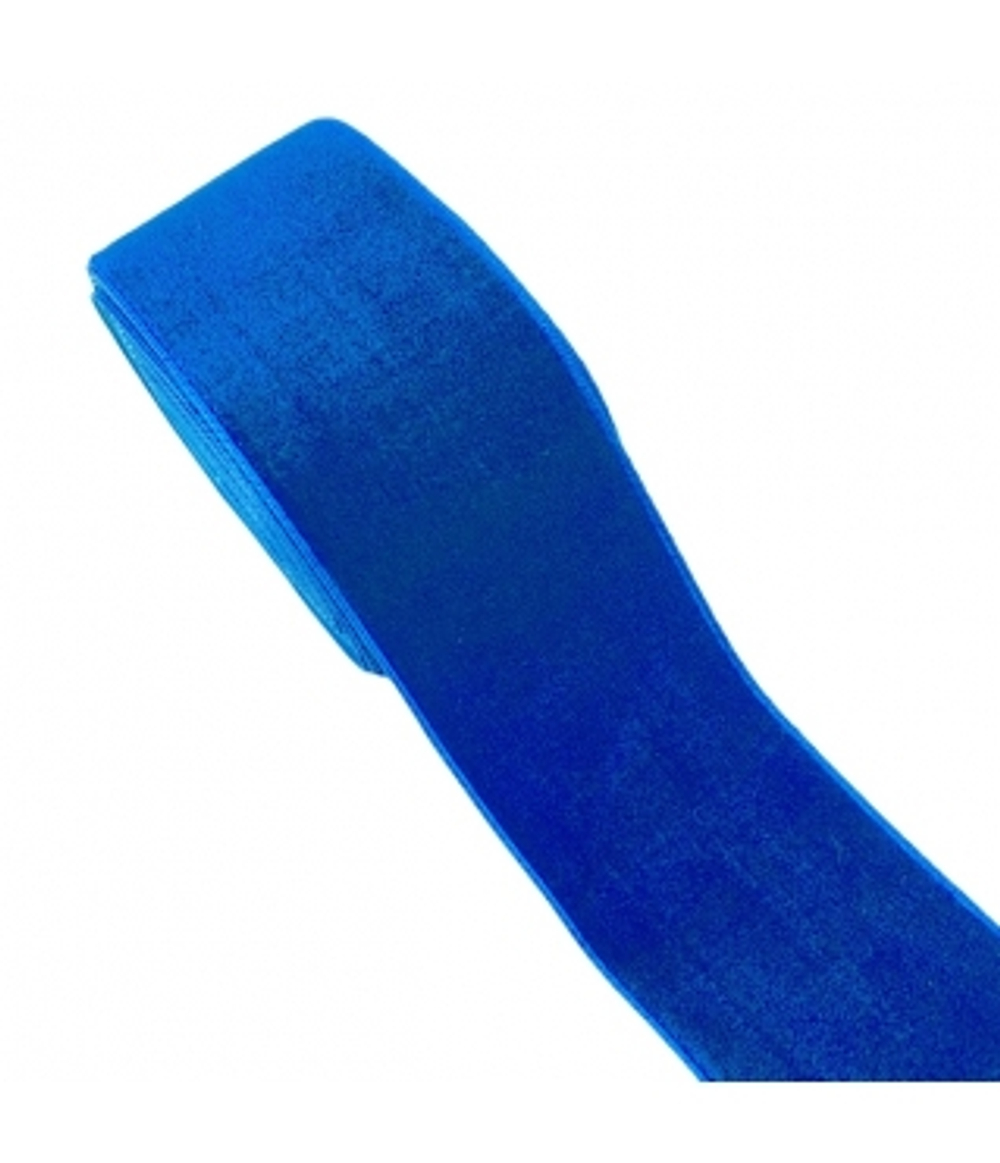 Лента бархатная, 3,8 см, (SF- 5814) синий № 175, РФ
