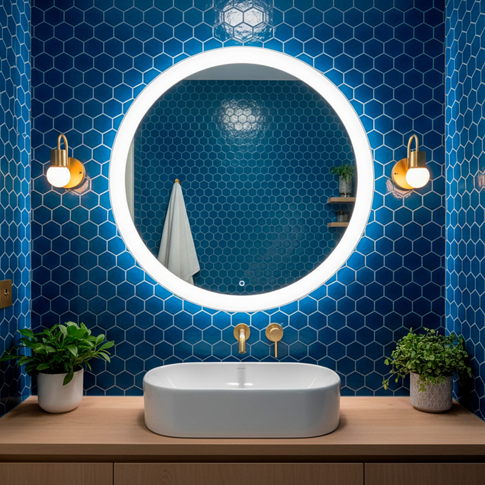 Зеркало Loranto РИО D770 круглое, с подсветкой, сенсорный выключатель с функцией диммера (CS00098011)