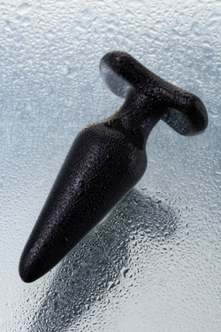 Анальная втулка Sexus Glass, стекло, черная, 11 см, Ø 4 см