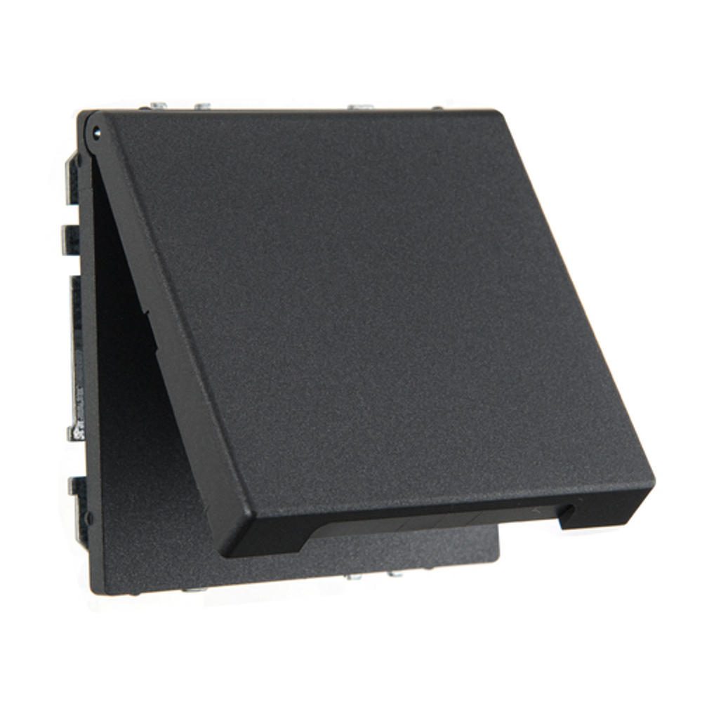Розетка IP44 крышкой, 16А 250В пружинные зажимы c/з LIREGUS MODERN IKL16-208-01.M/BM антрацит матовый