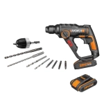 WORX WX390.1 аккумуляторный перфоратор (2 x 2 Ач, ЗУ)