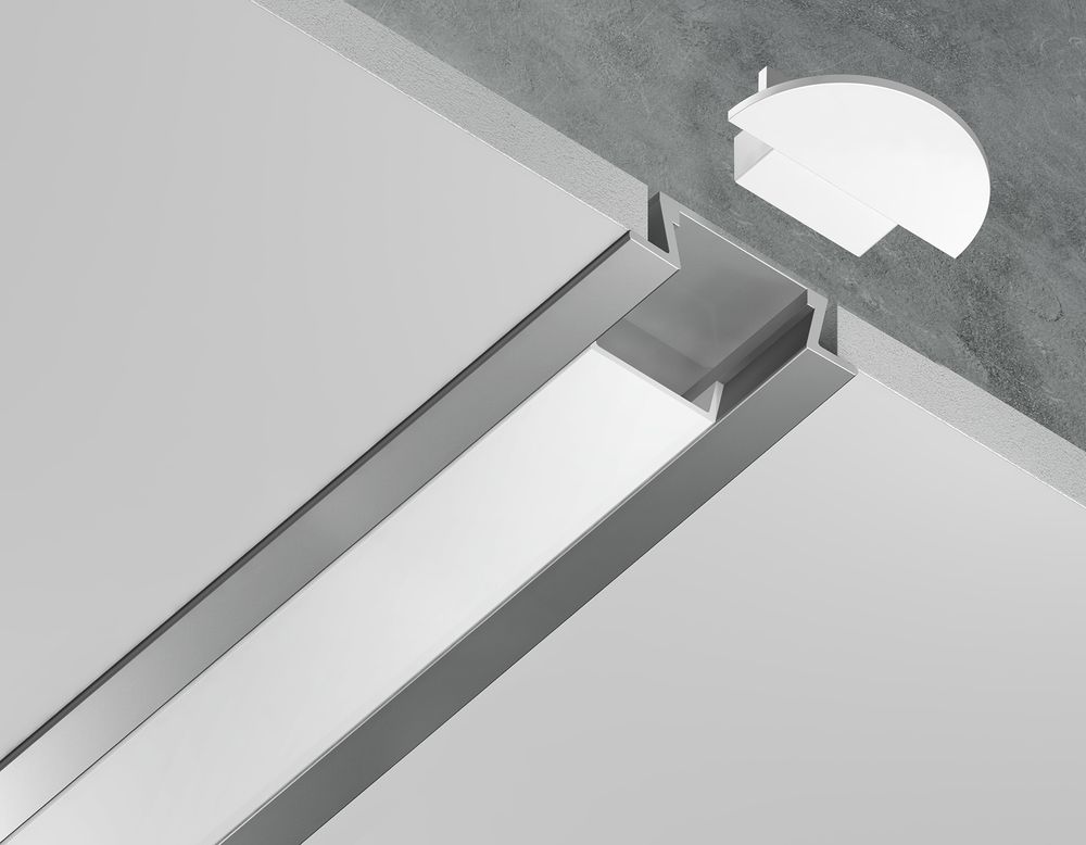 Ambrella Алюминиевый профиль встраиваемый 21.5*6.8 для светодиодной ленты до 11мм Alum Profile GP1001AL