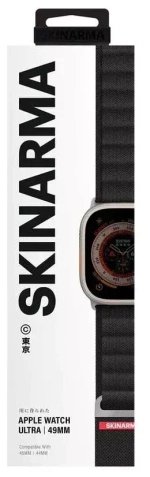 Нейлоновый ремешок для Apple Watch SKINARMA Kobu 44/45/49mm black