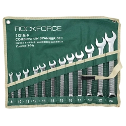 Набор ключей комбинированных 12пр.(8,10-17,19,22,24мм),на полотне RockForce##Rock FORCE RF-5121P