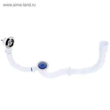 Сифон для ванны  с выпуском и переливом Aquant с гибкой трубой 40/50