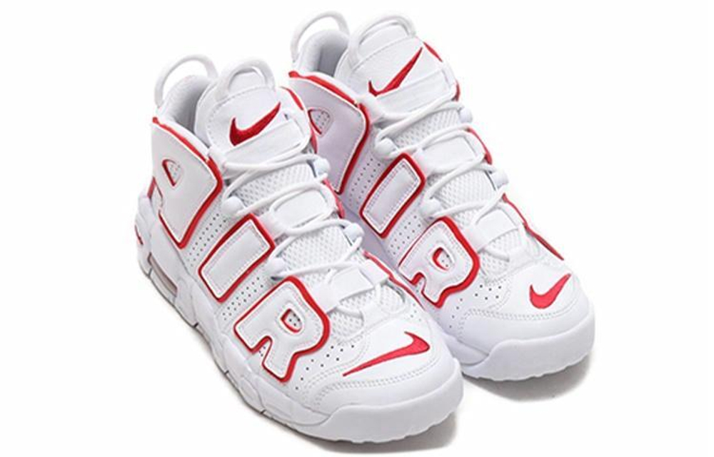 Кроссовки Nike Air More Uptempo White Varsity Red Outline" (Женская размерная сетка)