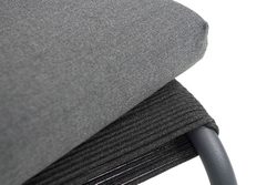 "Ането" пуф плетеный из роупа, каркас алюминий темно-серый (RAL7024) муар, роуп темно-серый круглый