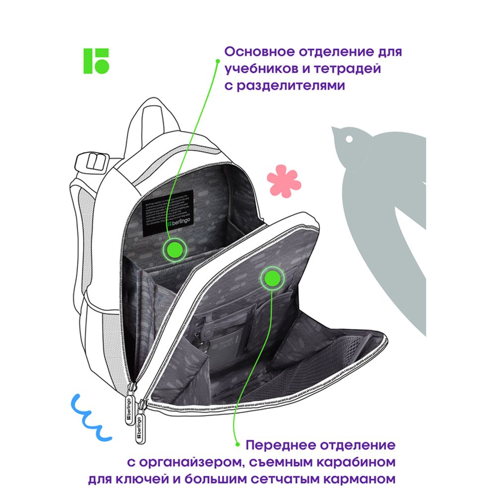 Ранец Berlingo Expert Drive 37*28*16см, 2 отд., с анатомической спинкой