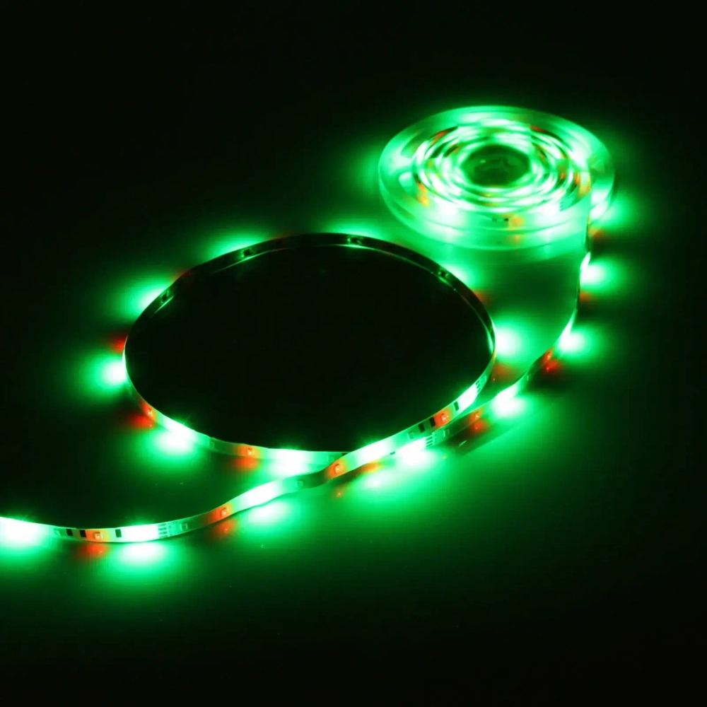 Гирлянда для дома Лента светодиодная самоклейка 5м*8мм, 270 ламп LED, 8 реж, с пультом, степень защиты IP64, RGB