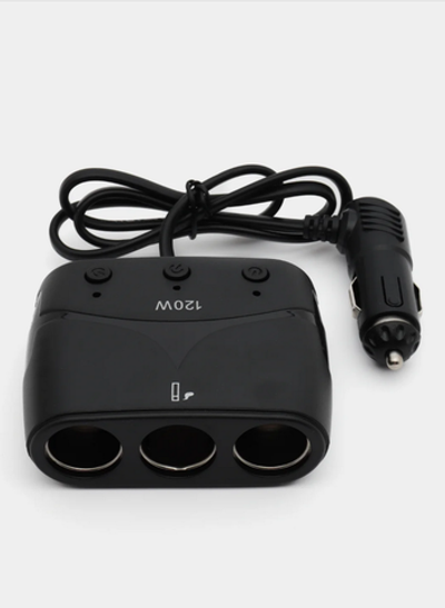 Разветвитель авто IN-CAR 1677 (2USB/3розетки)